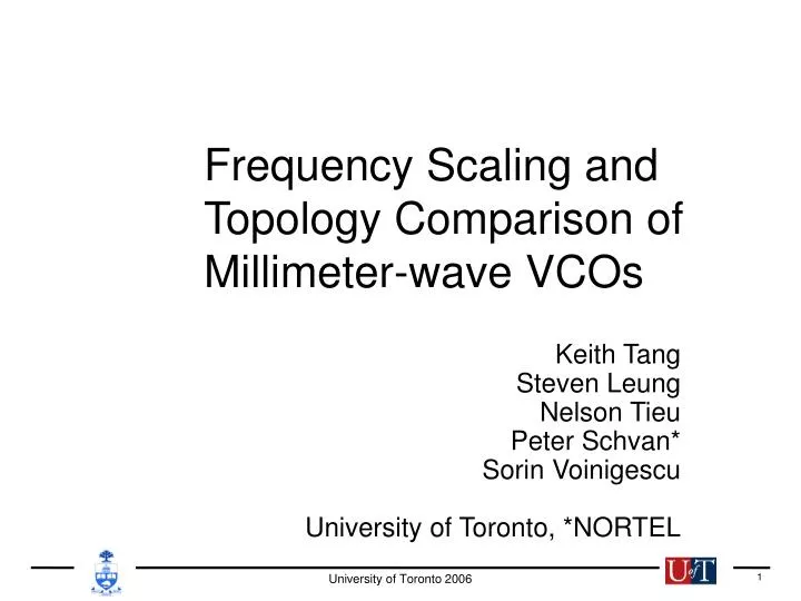 frequency scaling and topology comparison of millimeter wave vcos