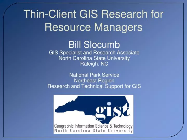 thin client gis research for resource managers