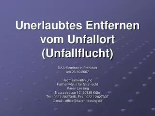 unerlaubtes entfernen vom unfallort unfallflucht