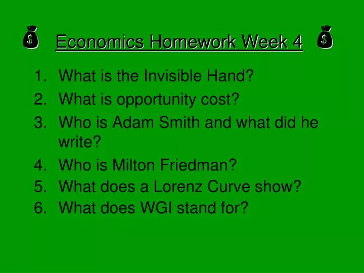 economics homework week 4
