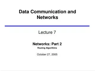 Data Communication and Networks