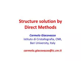 Structure solution by Direct Methods