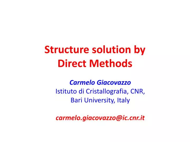 structure solution by direct methods