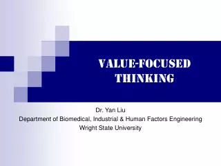 Value-focused thinking