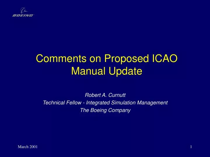 comments on proposed icao manual update