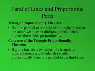 Parallel Lines and Proportional Parts