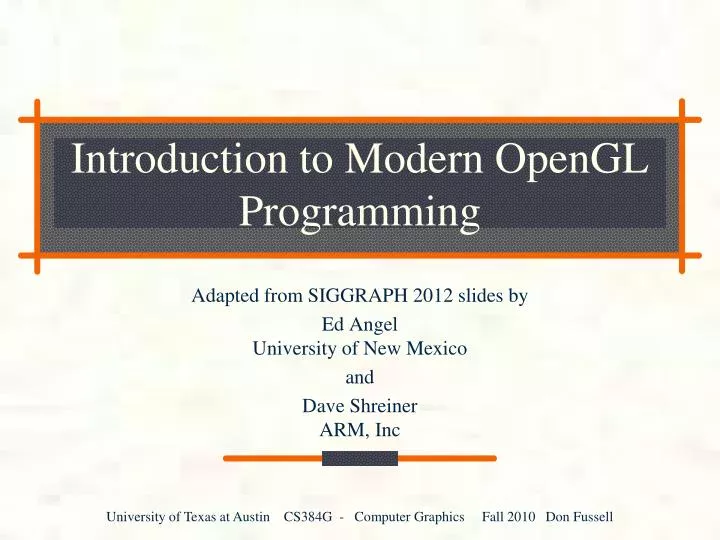 introduction to modern opengl programming