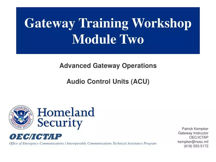 gateway training workshop module two