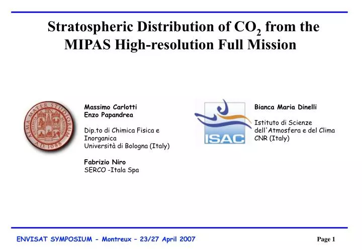 stratospheric distribution of co 2 from the mipas high resolution full mission
