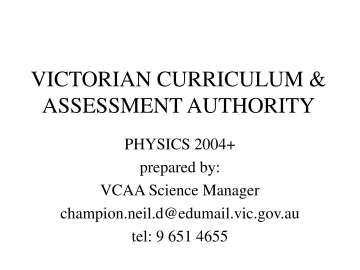 victorian curriculum assessment authority