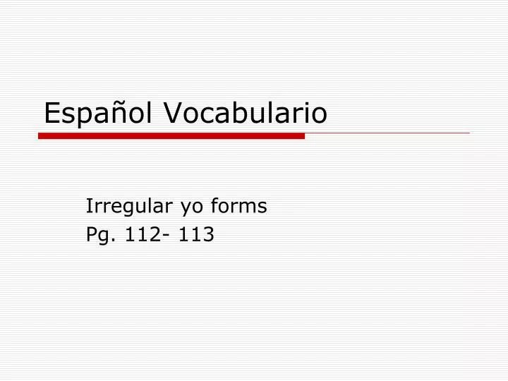 espa ol vocabulario