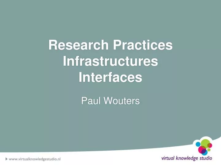 research practices infrastructures interfaces