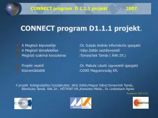connect program d 1 1 1 projekt 2007