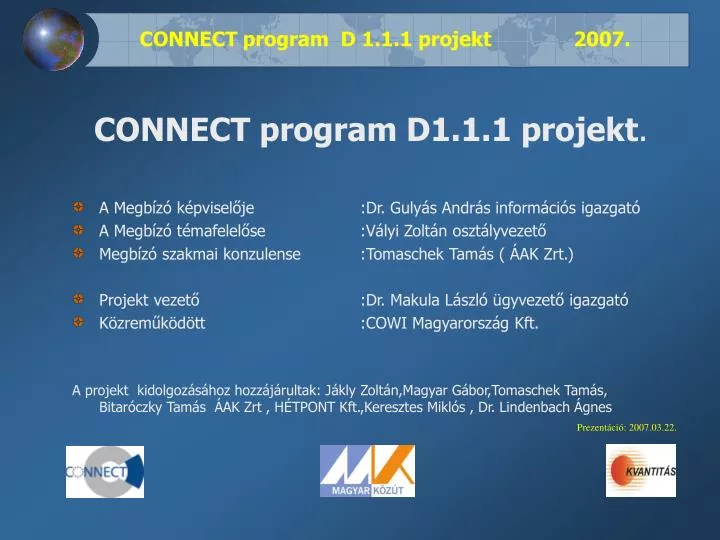 connect program d 1 1 1 projekt 2007