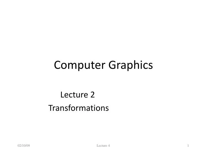 lecture 2 transformations