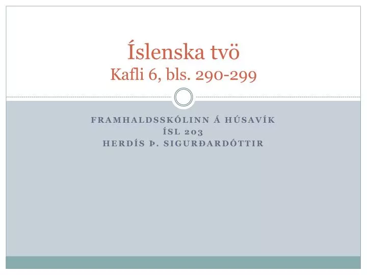 slenska tv kafli 6 bls 290 299