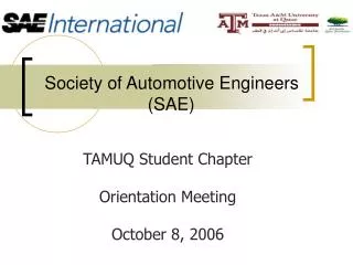 Society of Automotive Engineers (SAE)