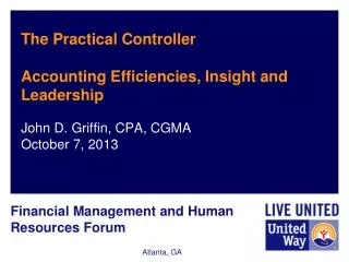 The Practical Controller Accounting Efficiencies, Insight and Leadership