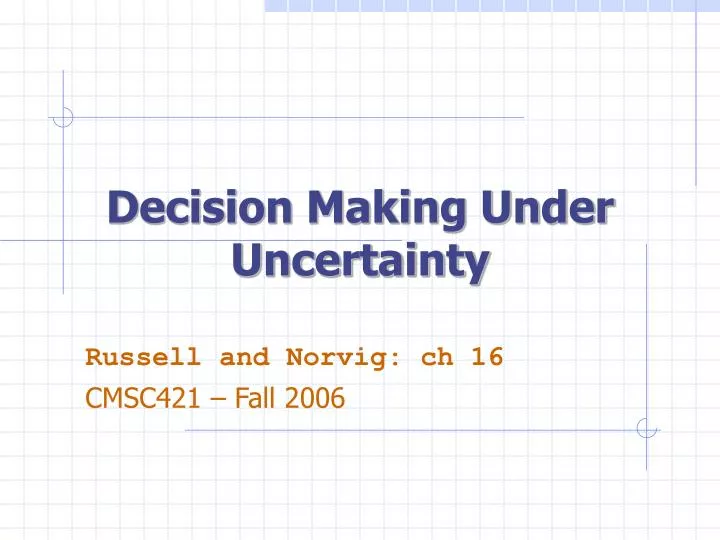 decision making under uncertainty