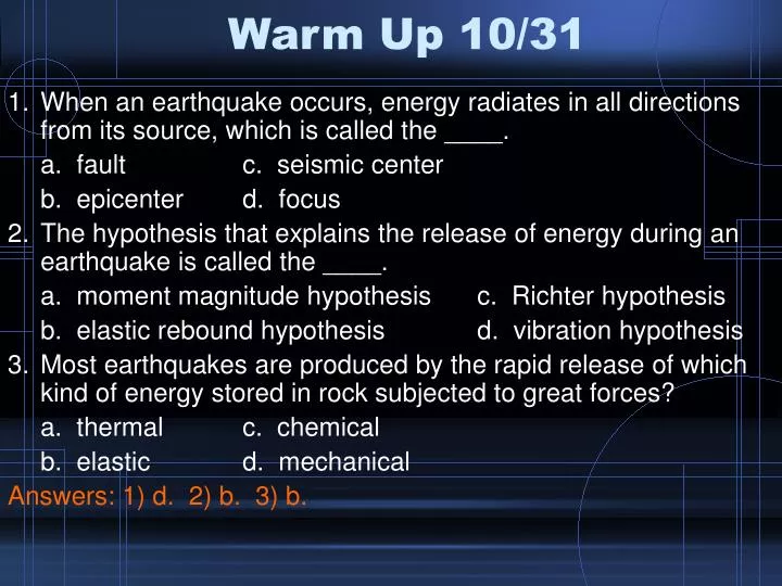 warm up 10 31