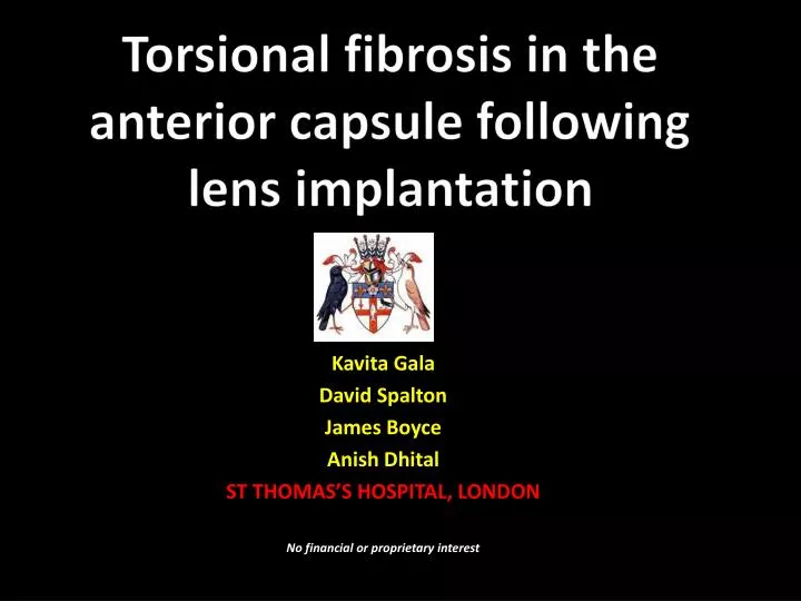 torsional fibrosis in the anterior capsule following lens implantation