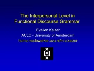 The Interpersonal Level in Functional Discourse Grammar