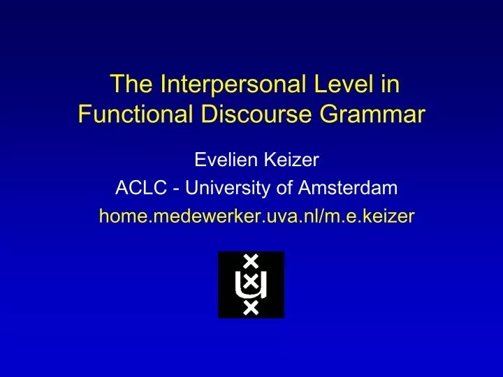 the interpersonal level in functional discourse grammar