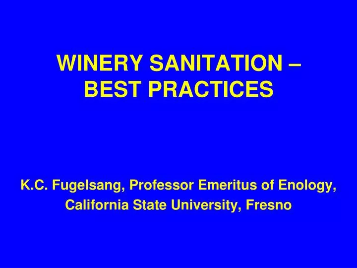 winery sanitation best practices