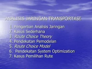analisis jaringan transportasi