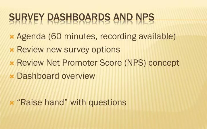 survey dashboards and nps