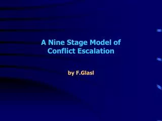 A Nine Stage Model of Conflict Escalation