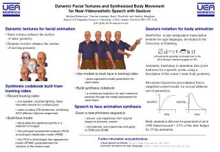 Dynamic Facial Textures and Synthesized Body Movement for Near-Videorealistic Speech with Gesture