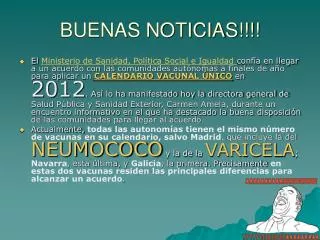 buenas noticias