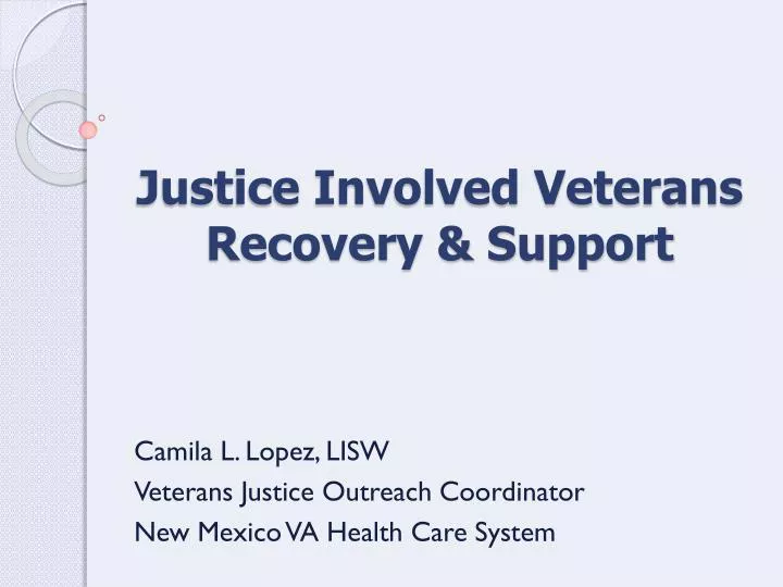 justice involved veterans recovery support