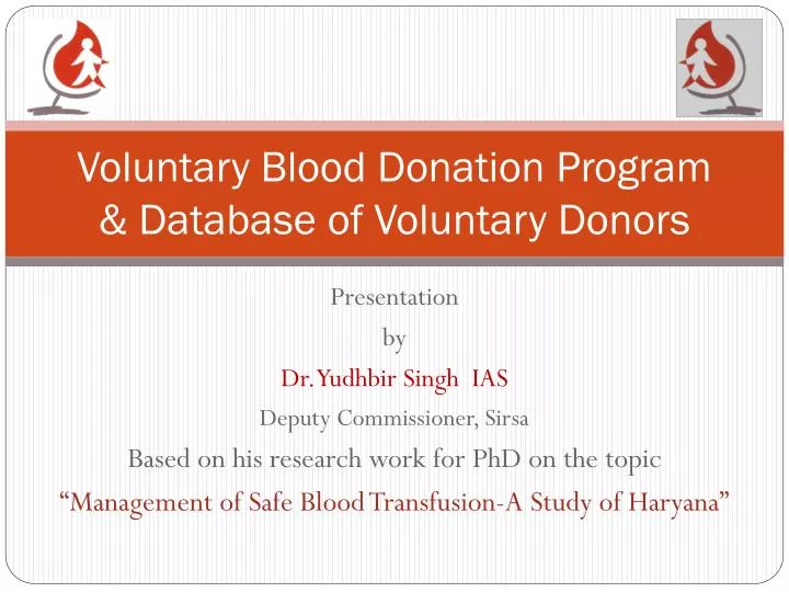 voluntary blood donation program database of voluntary donors