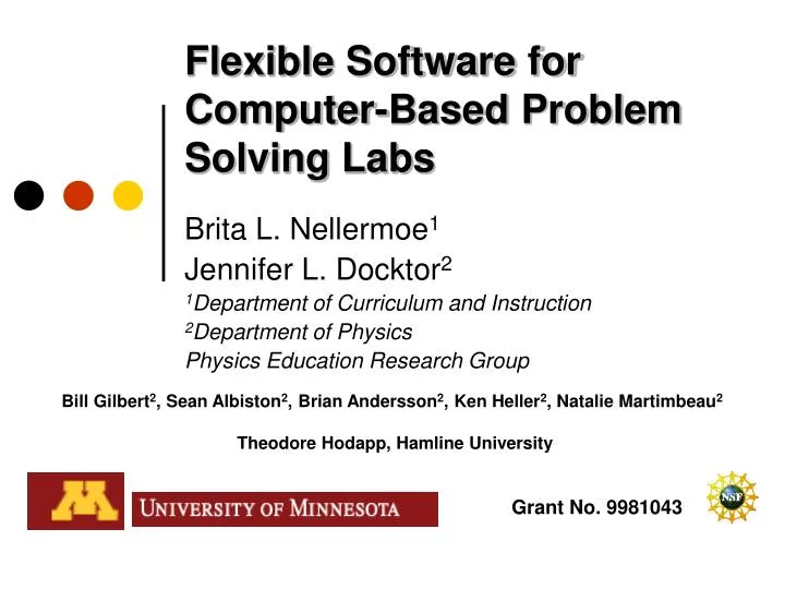 flexible software for computer based problem solving labs