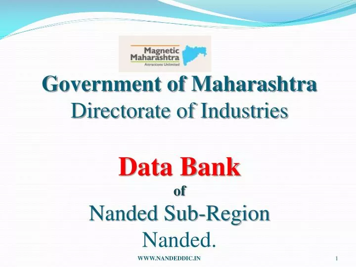 government of maharashtra directorate of industries data bank of nanded sub region nanded