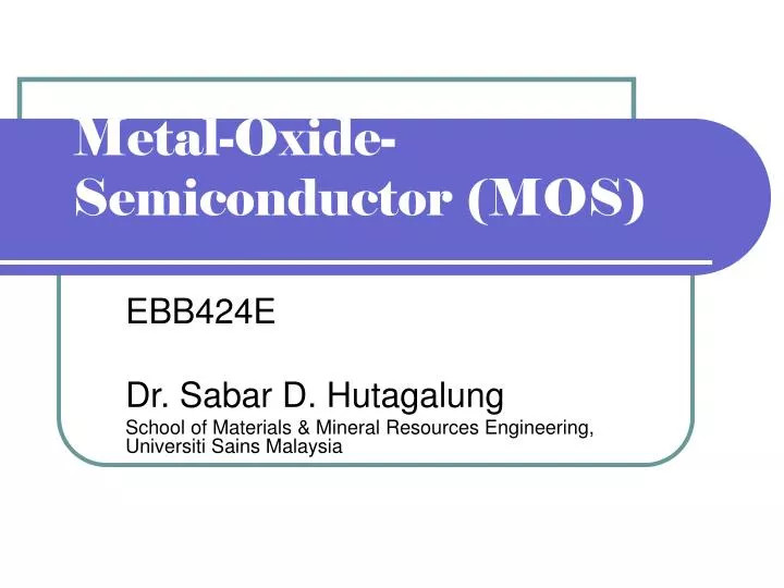 metal oxide semiconductor mos