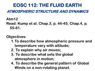 EOSC 112: THE FLUID EARTH