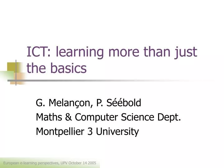 ict learning more than just the basics