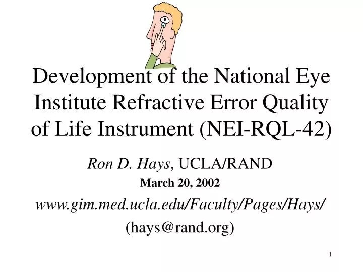 development of the national eye institute refractive error quality of life instrument nei rql 42