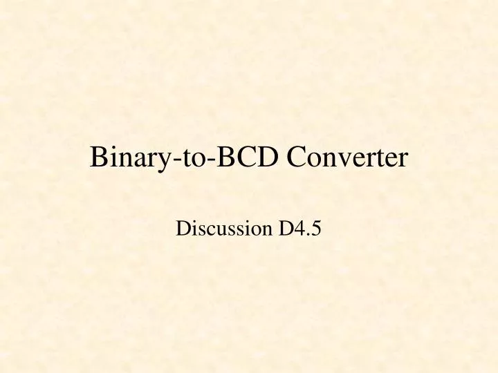 binary to bcd converter