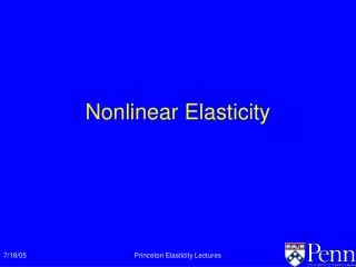 Nonlinear Elasticity