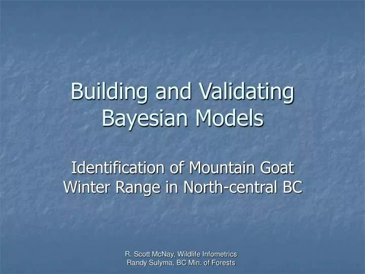 building and validating bayesian models