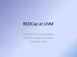 REDCap at UVM - slide 1