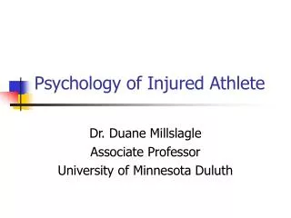 Psychology of Injured Athlete