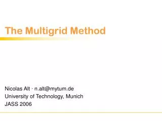 The Multigrid Method