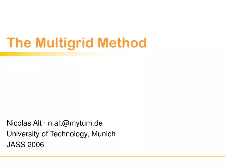 the multigrid method