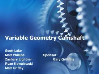 Variable Geometry Camshaft