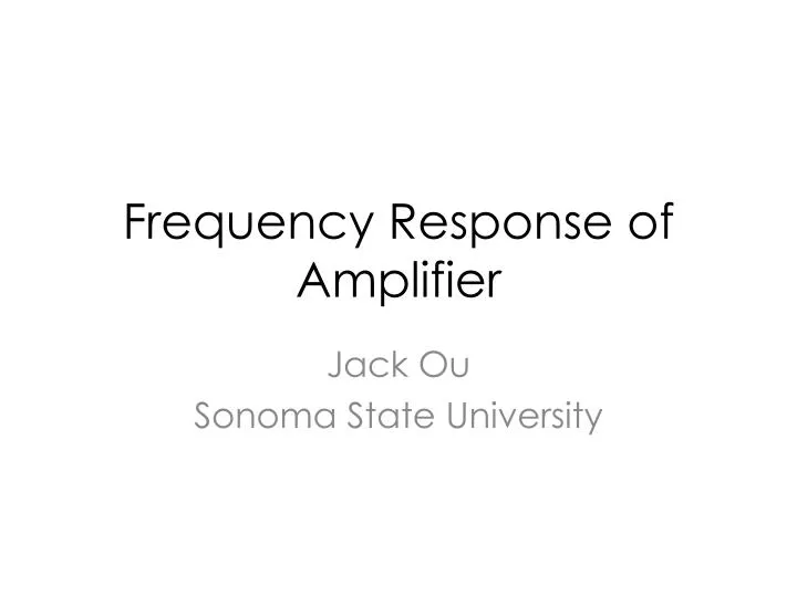 frequency response of amplifier